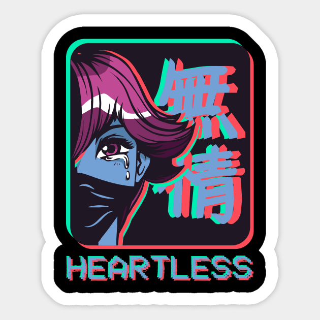 Sad Anime Girl Heartless Japan Aesthetic Gift Sad Anime Girl Sticker Teepublic Sad Anime Girl Heartless Japan Aesthetic Gift Sad Anime Girl Sticker Teepublic