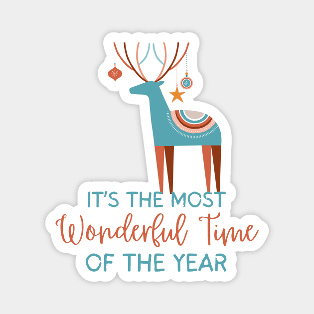 It's The Most Wonderful Time Of The Year Reindeer Magnet by The WYLD Tribe