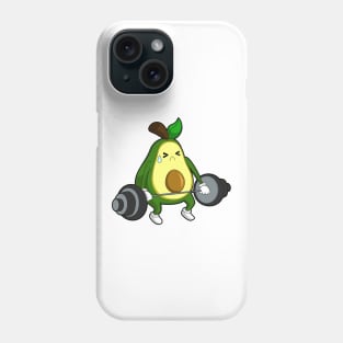 Avocado at Fitness with Barbell Phone Case