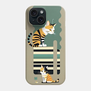 Striped Whiskers: Playful Cat Design Phone Case
