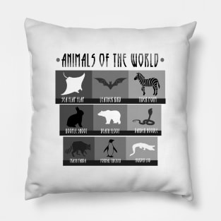 'Animals Of The World' Funny Animals Gift Pillow