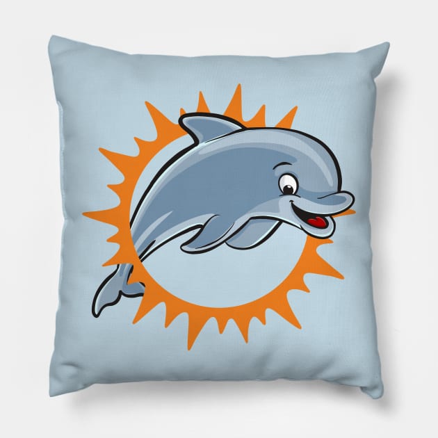 Miami Dolphins Pillow by creativeballoon