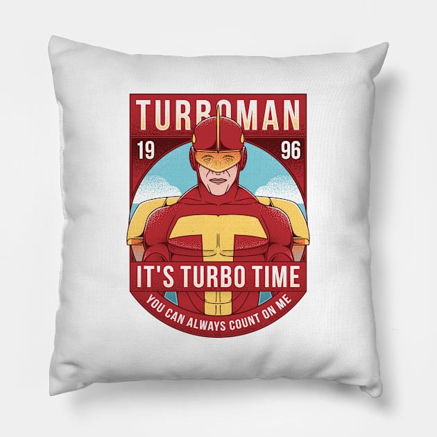 It's Turbo Time Pillow by Alundrart