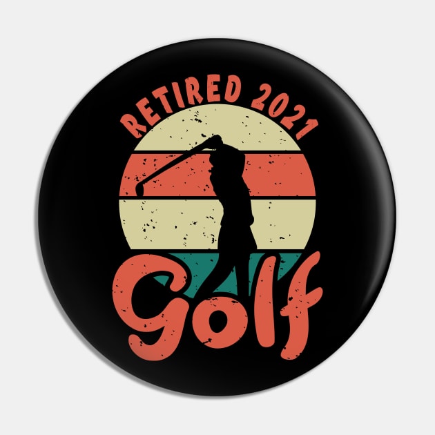 Vintage Retired 2021 Golf Player Golfing Retirement Pin by Souben