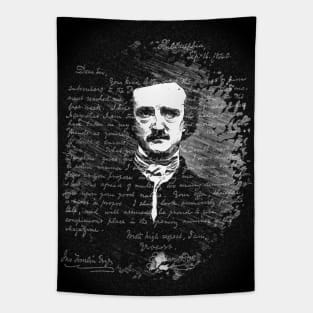 Edgar Allan Poe Portrait Letter 1 Tapestry