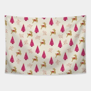 Reindeer and Christmas Trees Tapestry