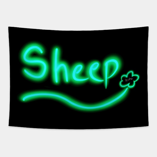 Glow Sheep Tapestry by Wolfgon Designs