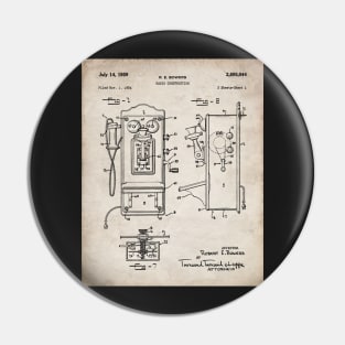 Phone Patent - Telephone Hallway Home Decor Art - Antique Pin