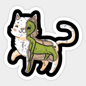 Cat Alien Aufkleber Teepublic De