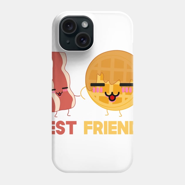 Bacon and Waffles Best Friends Matching Couple Phone Case by SusurrationStudio