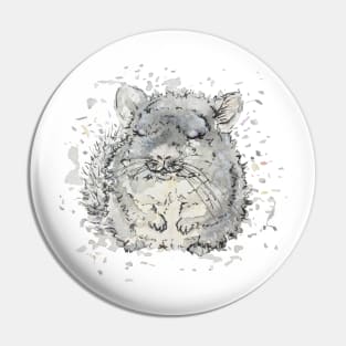 Chinchilla - Fuzzy Chinchilla Pin