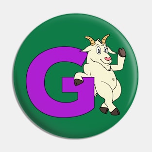 Letter G with Goat Pin