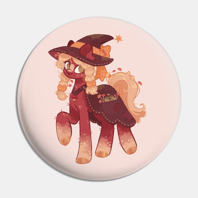 Mushroom Witch Pony Pin by Niamh Smith Illustrations