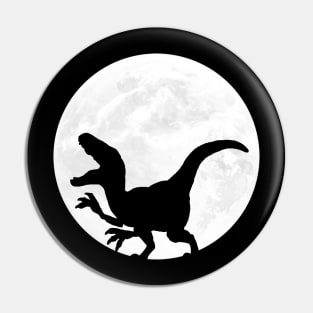 Velociraptor in Full Moon Pin