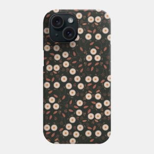 Pattern of Flowers, Black Floral Pattern Phone Case