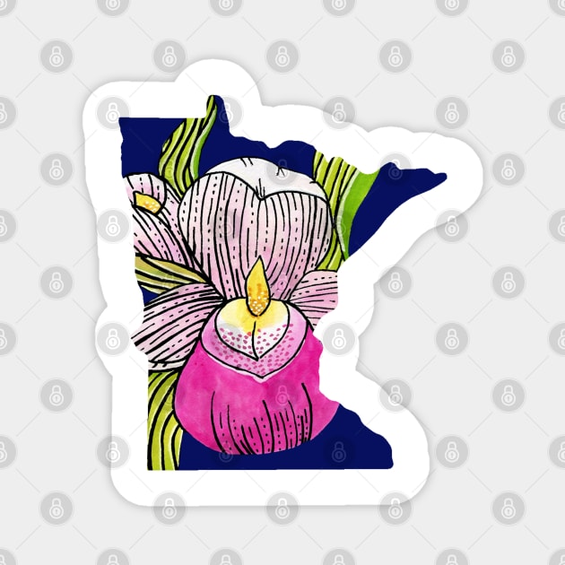 Minnesota State Flower Magnet by cassi-b-designs