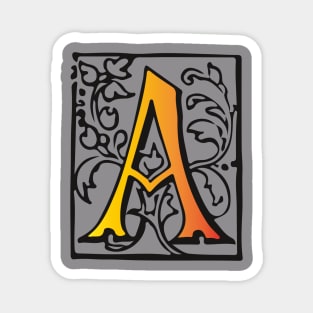 Letter A in an ornamental frame Magnet