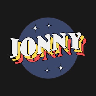 Jonny - Colorful Layered Retro Letters T-Shirt