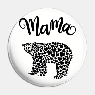 Mama Bear Love Hearts Graphic Design Pin