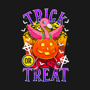 Pumpkin Flamingo Kawaii Flamingo Funny Halloween T-Shirt