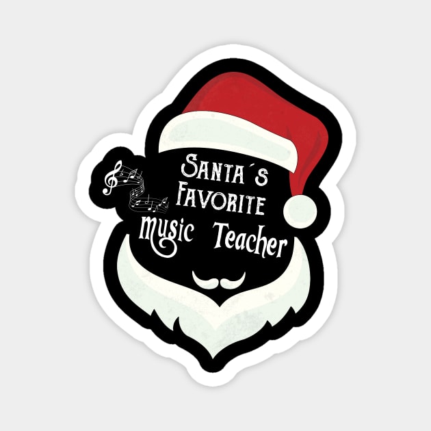 Funny Santa's Favorite Music Teacher Christmas School Gift Magnet by Trendy_Designs