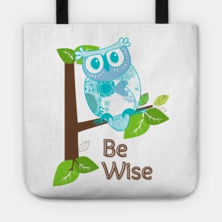 Blue Owl Be Wise Tote