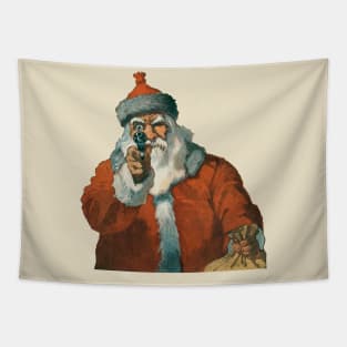 Santa Claus Fire Gun Tapestry