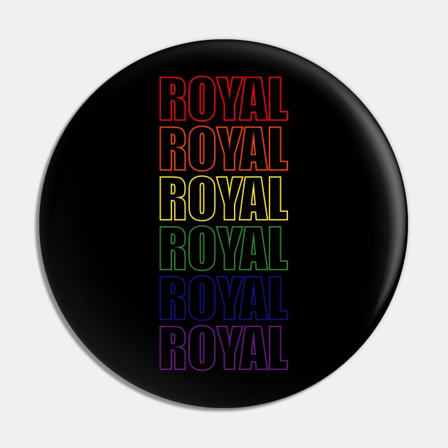 Simple Royal Non Binary Rainbow Typography Text Pin by That5280Lady