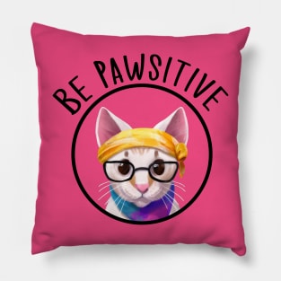 Stay Pawsitive Shirt, Be Pawsitive Shirt, Cat Positivity Shirt, Sarcastic Cat Shirt, cute paw t-shirt, Pawsitive Catitude, Funny Cat Lady Gift, Cat Mom Shirt Gift, Nerd Cat Shirt, Funny Nerdy Cat, Cute Nerd Cat Shirt, Cute Nerd Shirt, Cat Owner Gift Tee Pillow