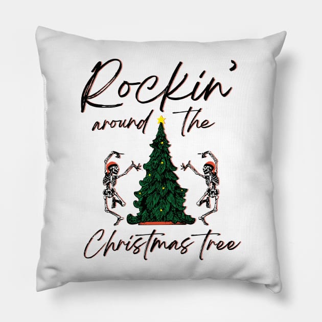 Rockin' Around the Christmas Tree Pillow by MZeeDesigns