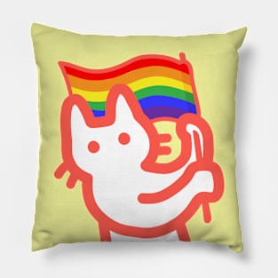 owie waving a pride flag Pillow