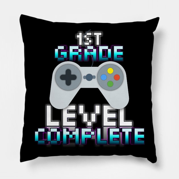 1st Grade Kids Gamer School Pillow by MaystarUniverse