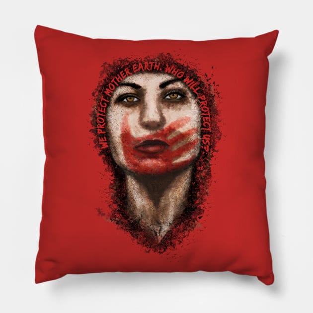 #MMIW Red Pillow by Jarrodjvandenberg