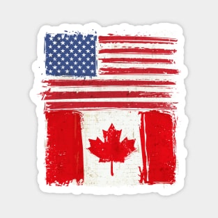 USA and Canadian Flag Magnet