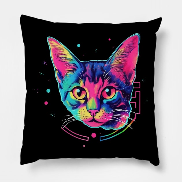 Technicolor kitten Pillow by Impy