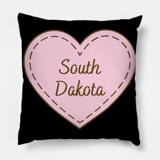 I Love South Dakota Simple Heart Design Pillow