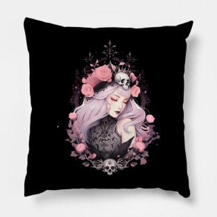 Pink Goth Princess Pillow