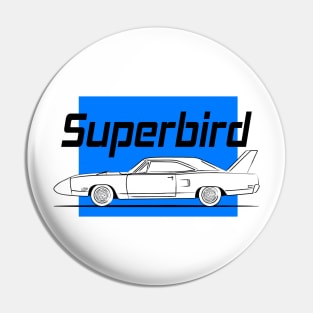 Racing Super Bird Blue Vintage Pin