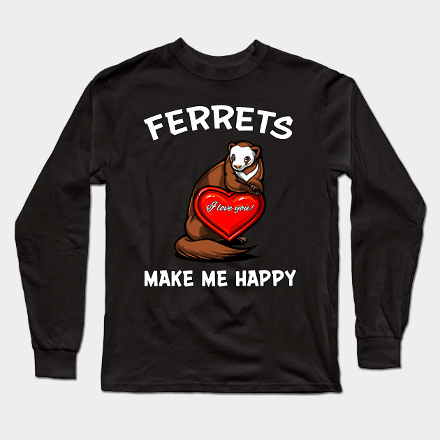 I Love Heart Ferrets Ladies T-Shirt