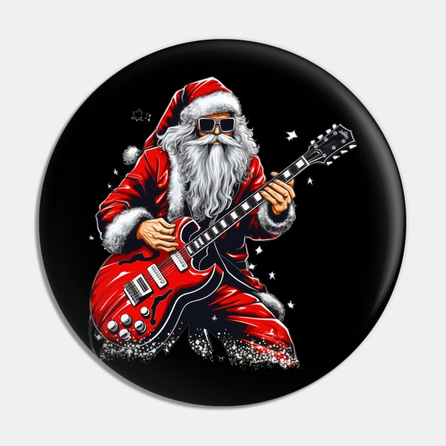 Guitar Santa Pin by MZeeDesigns