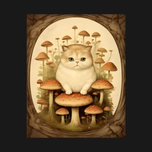 Feline Forest Fungi: Whimsical Adventures of Cats and Mushrooms T-Shirt