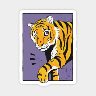 Cute Tiger Cub Vintage Illustration Magnet