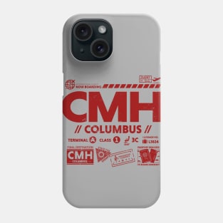 Vintage Columbus CMH Airport Code Travel Day Retro Travel Tag Ohio Phone Case