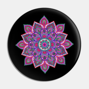 Pink Floral Mandala Pin