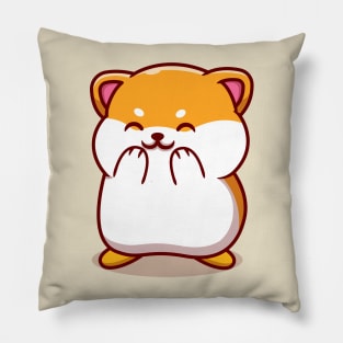 Cute Hamster Laughing Cartoon Pillow