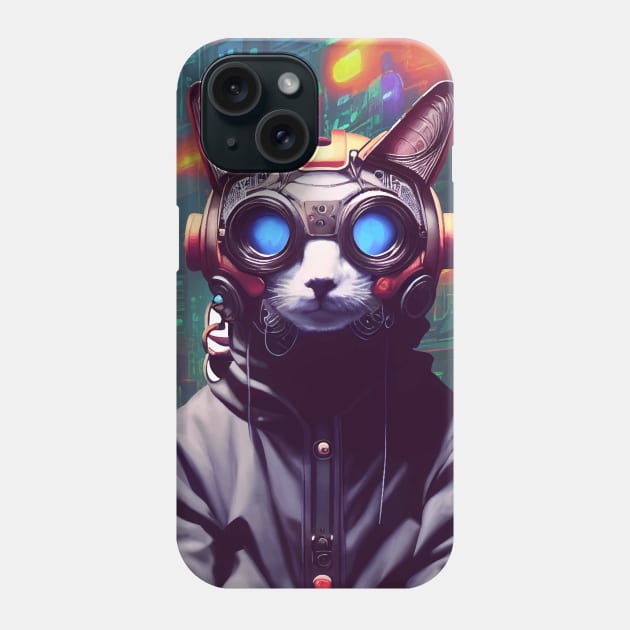 Cool Japanese Techno Cat In Japan Neon City Phone Case by star trek fanart and more