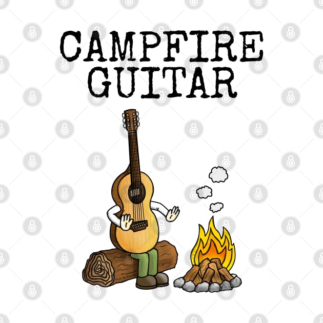 Campfire Guitar Summer Camping Trip Guitarist Musician by doodlerob