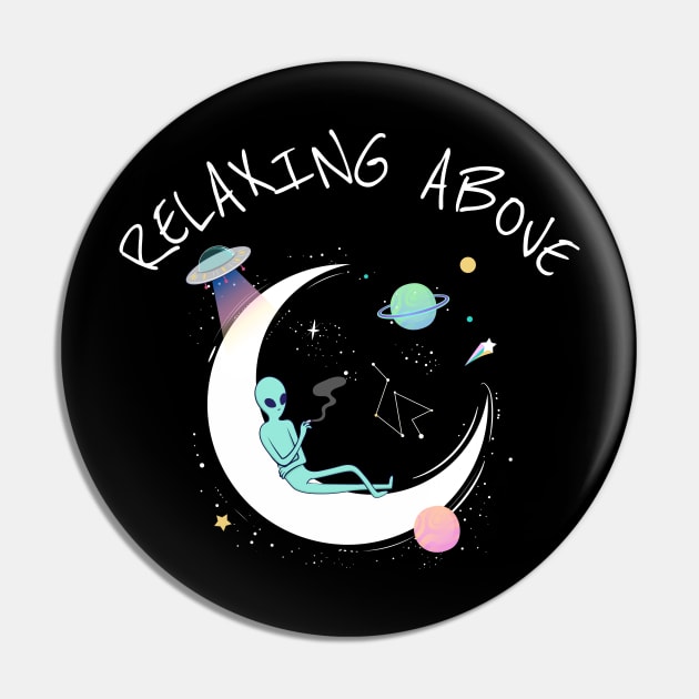 Alien UFO relaxing above Pin by Wolf Clothing Co