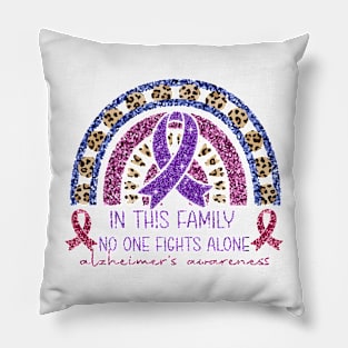 Alzheimer Awareness Purple Rainbow Pillow