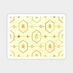 Gold Turtle Pattern on Light Marble Magnet